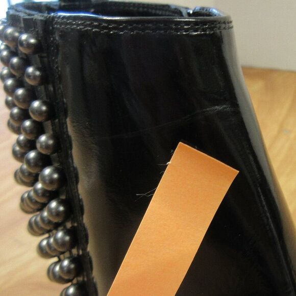 SERGIO ROSSi Black Pearl Pointed Toe High Heeled Ankle Boots Booties Sz 38 Shoes - Picture 11 of 16